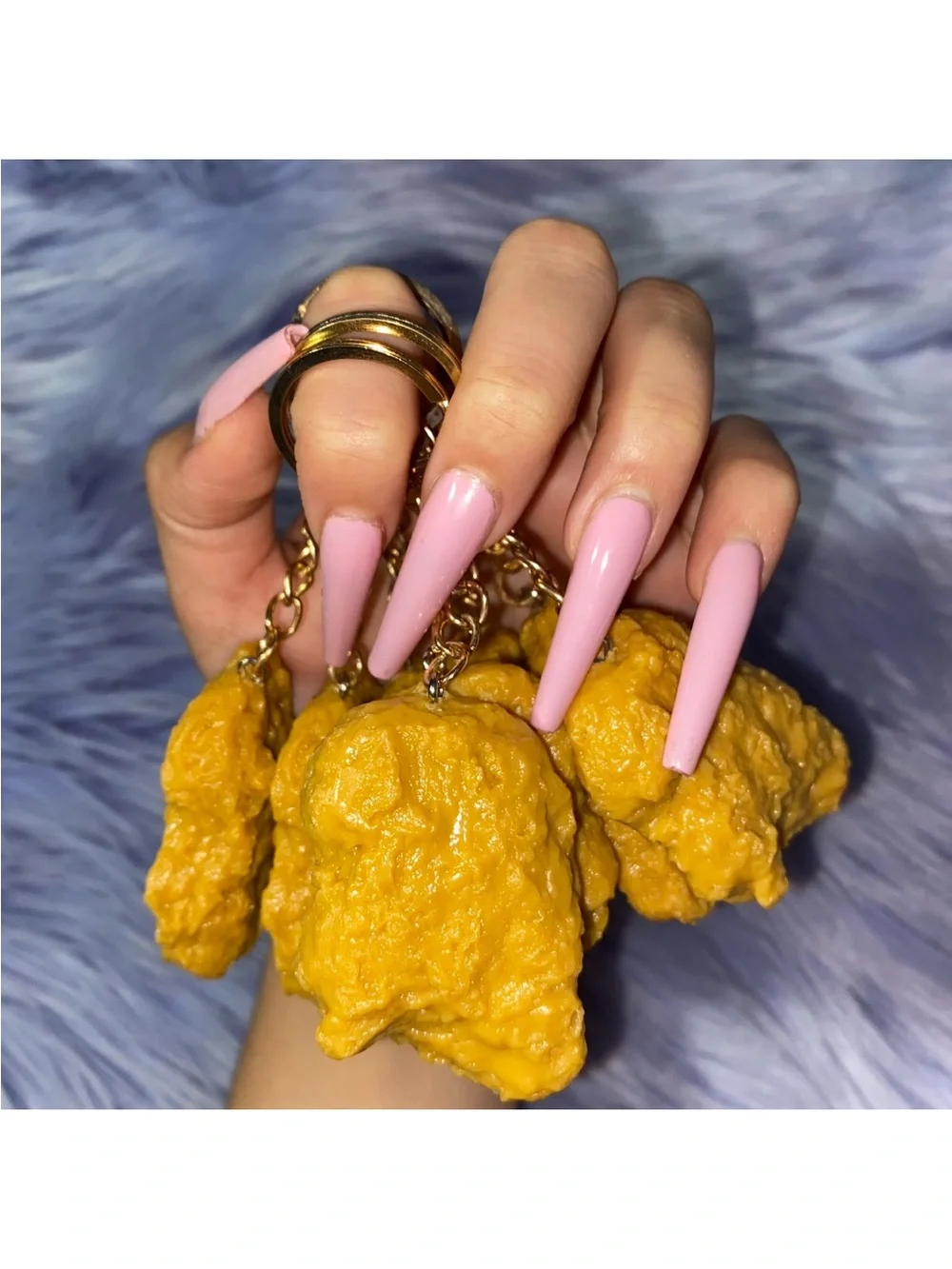 Chicken Nugget Keychain Charm - Women Accessories
